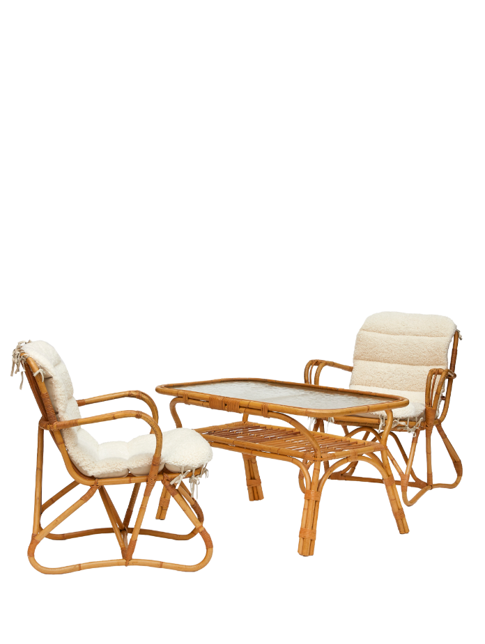 Ensemble de jardin vintage en bambou Norki