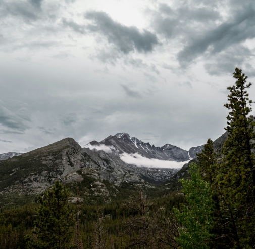 Mountain landscape under a cloudy sky