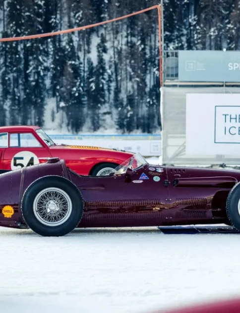 Vintage car on snow