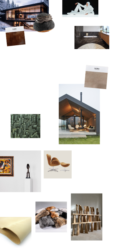 Interior design inspiration moodboard and collage for chalet - Mobile Version