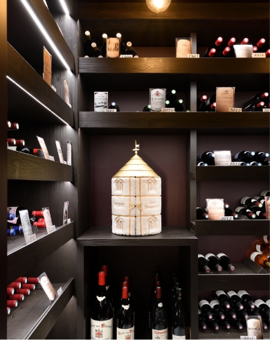 Cava a vin avec ecrin à champagne