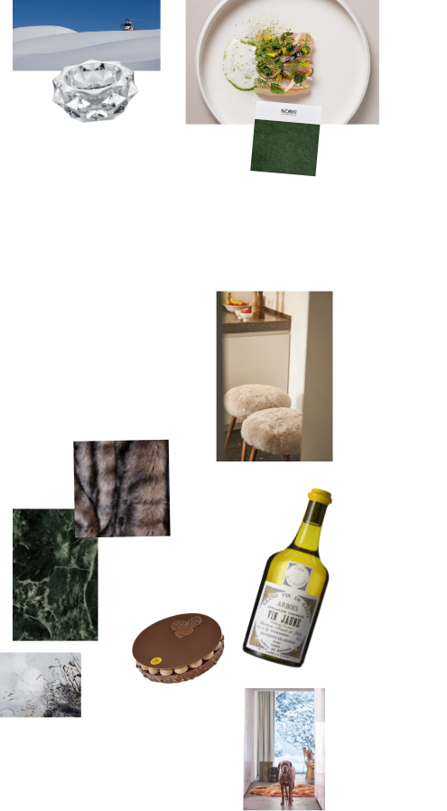 Interior design inspiration moodboard for The Epicurean Chalet (Mobile)