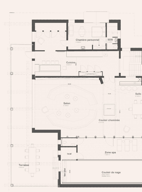 Plan architectural des niveaux du chalet