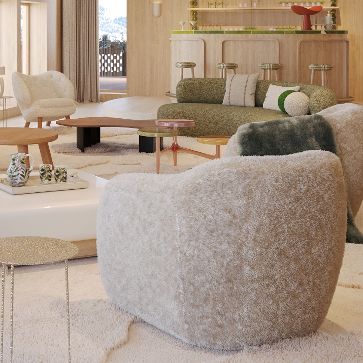 Grand fauteuil cocooning clair