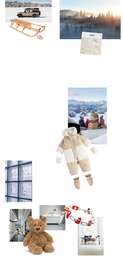 Interior design inspiration moodboard for The Family Chalet (Mobile)