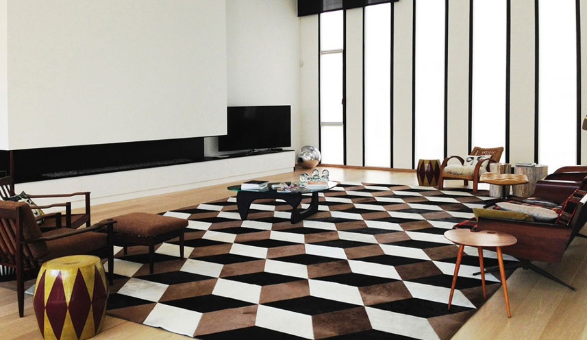Appartement Privé Bruxelles, Grand tapis en peau de vache