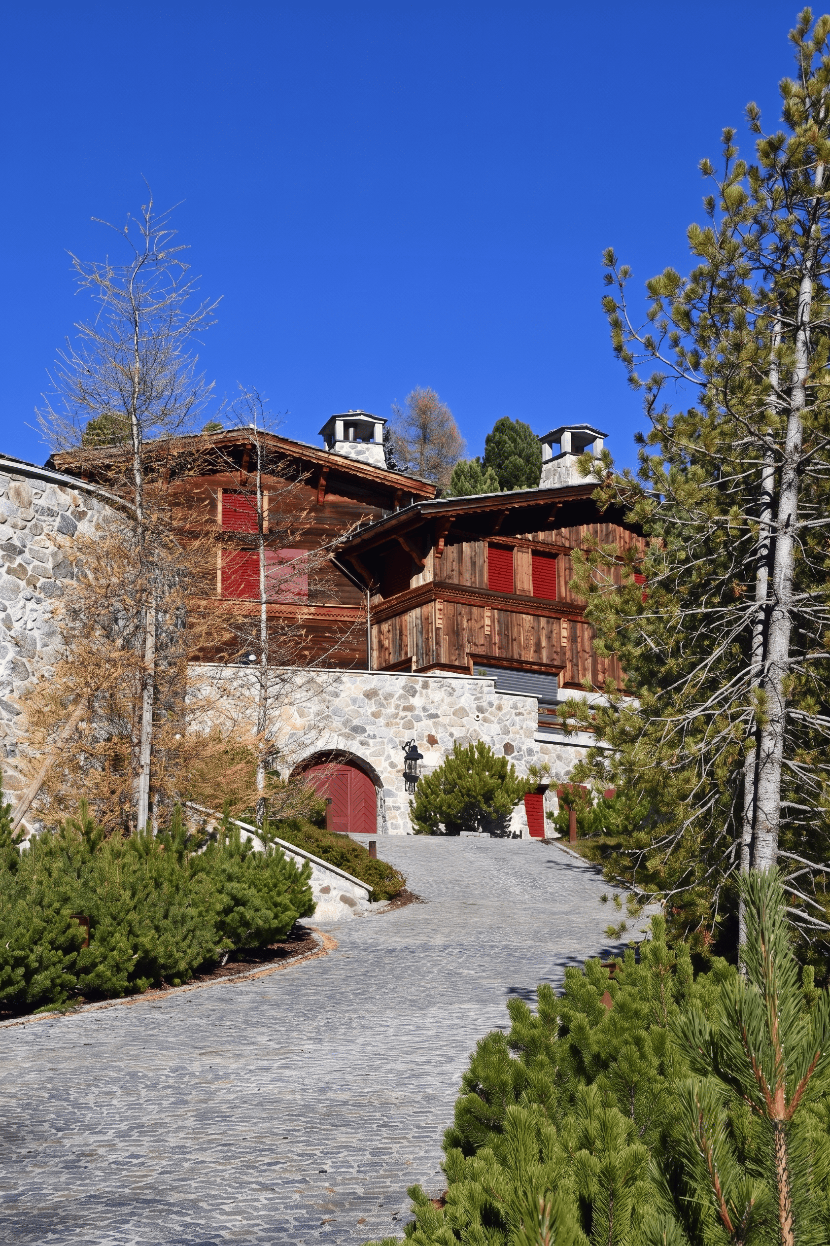 Exterior of the Chalet in St. Moritz, Switzerland - The Pinnacle of Alpine Luxury by Norki and Jacques Garcia
